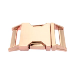 Roségoldene Steckschnalle aus Metall für Hundehalsbänder in 15–25 mm